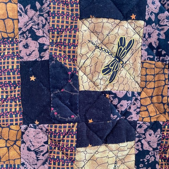 Donna Sharp Vintage Quilted Patchwork Dragonfly Blazer Jacket EUC Women's Size M - Picture 4 of 12